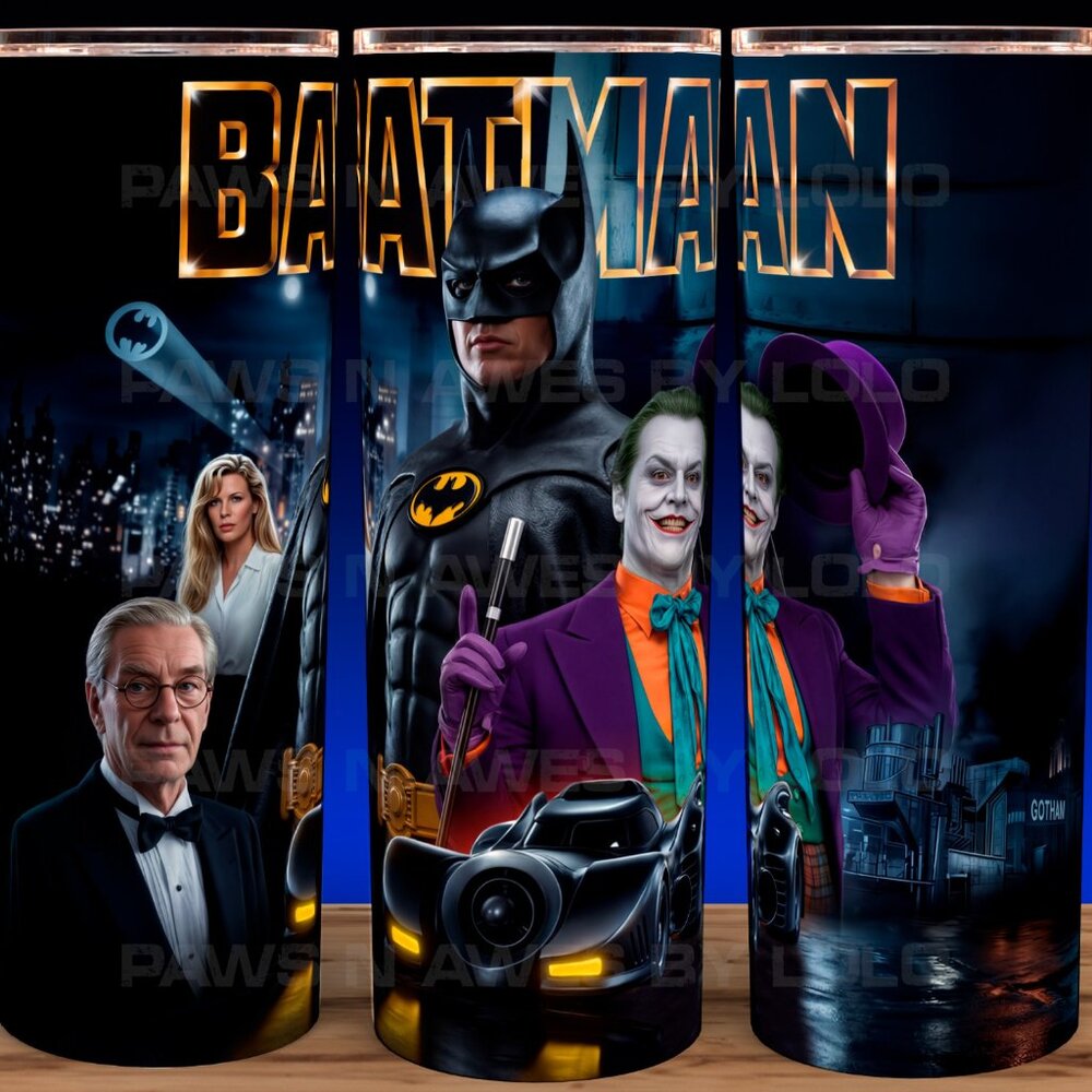 Batman 89 Michael Keaton - Joker - Alfred - Batmobile Cup Mug Tumbler 20oz